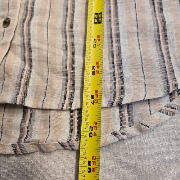 Stitch Fix Como Blu linen blend button up sz med Office work wear beachy NWT - Picture 6 of 8
